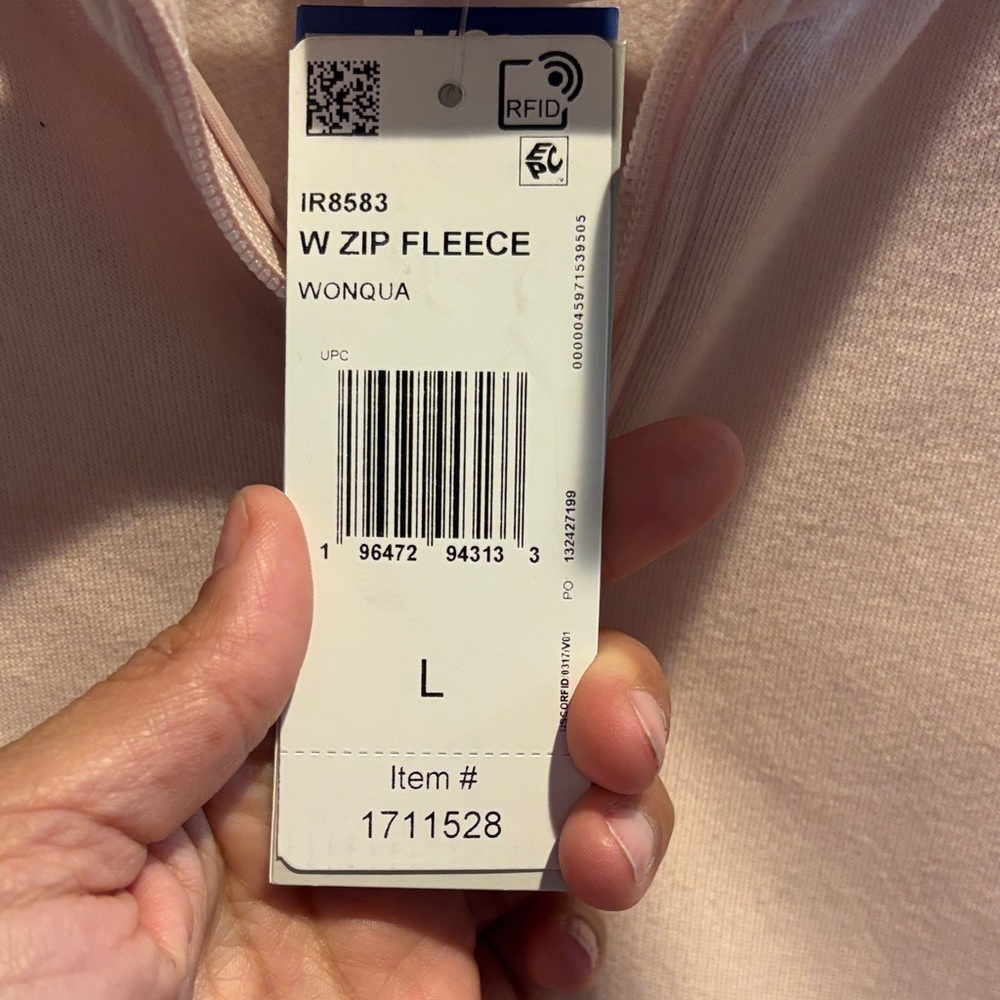 Adidas Light Pink Quarter-Zip Sweatshirt - Picture 5 of 6